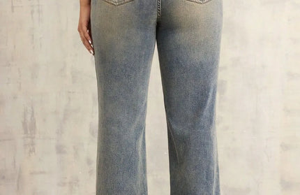 Cross Wide Leg Jeans with Pockets