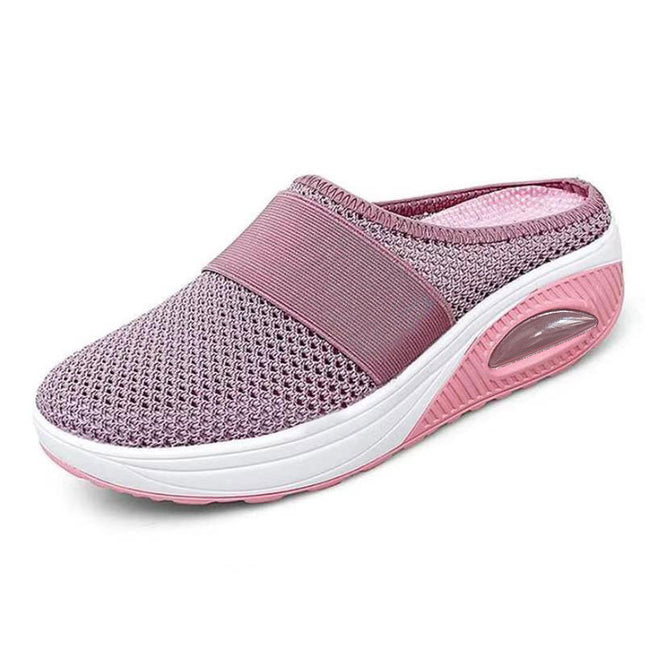 Open-Toe Chunky Heel Half Sneakers