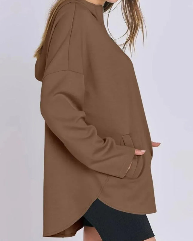 Quarter Zip Long Sleeve Hoodie