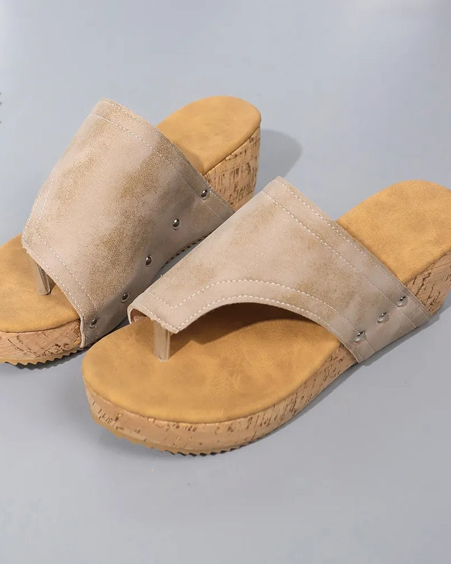 Leather Wedge Sandals