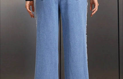 Distressed Wide Leg Jeans