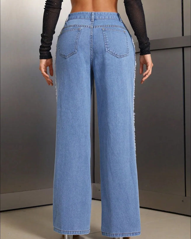 Distressed Wide Leg Jeans