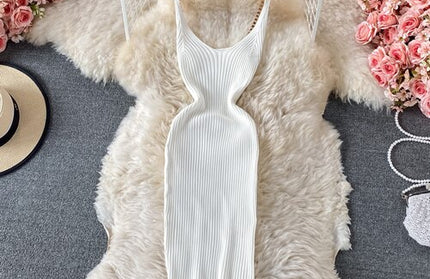 Sleeveless Crochet Knit Dress