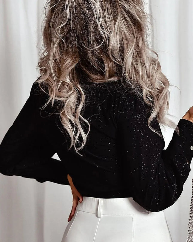 Glitter Long Sleeve Blouse