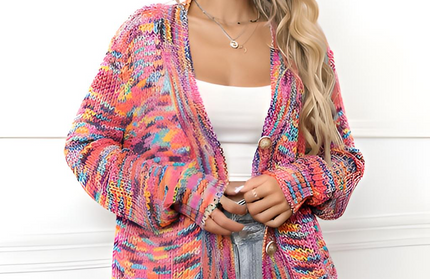 Button Up Dropped Shoulder Cardigan - Hey Love Boutique