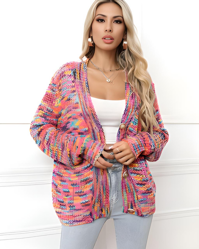Button Up Dropped Shoulder Cardigan - Hey Love Boutique