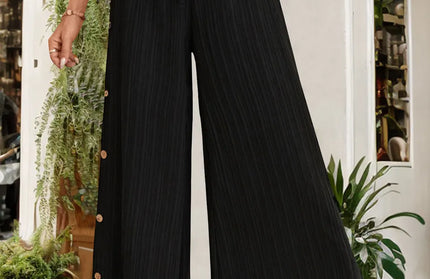Tied Slit Wide Leg Pants