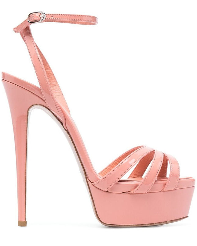 Platform Round Toe Ankle Buckle High Heels