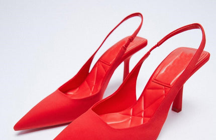 Summer Woman Heeled Sandals Female Sandals Ladies Pumps Women High Heels Slingback Black Red Green Shoes on Heels