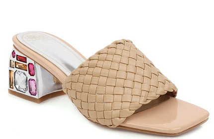 Slide Low Heels Casual Knitted Beach Women's Slipper Large Size 48