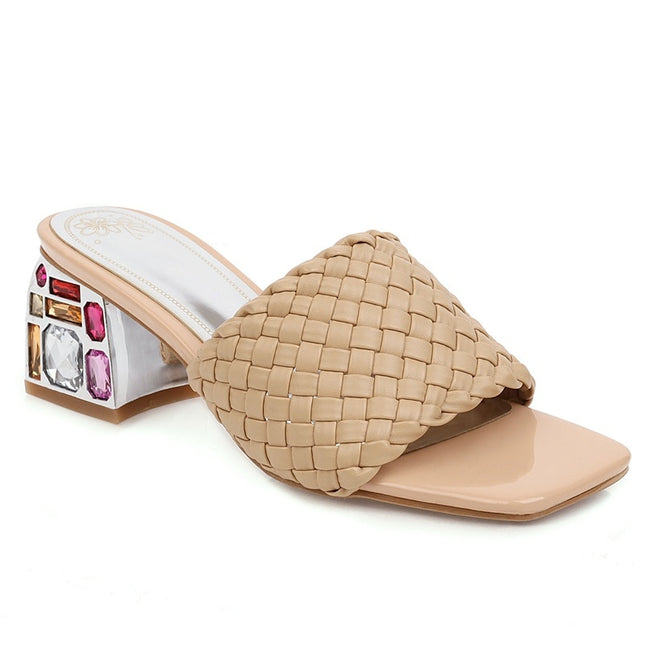 Slide Low Heels Casual Knitted Beach Women's Slipper Large Size 48