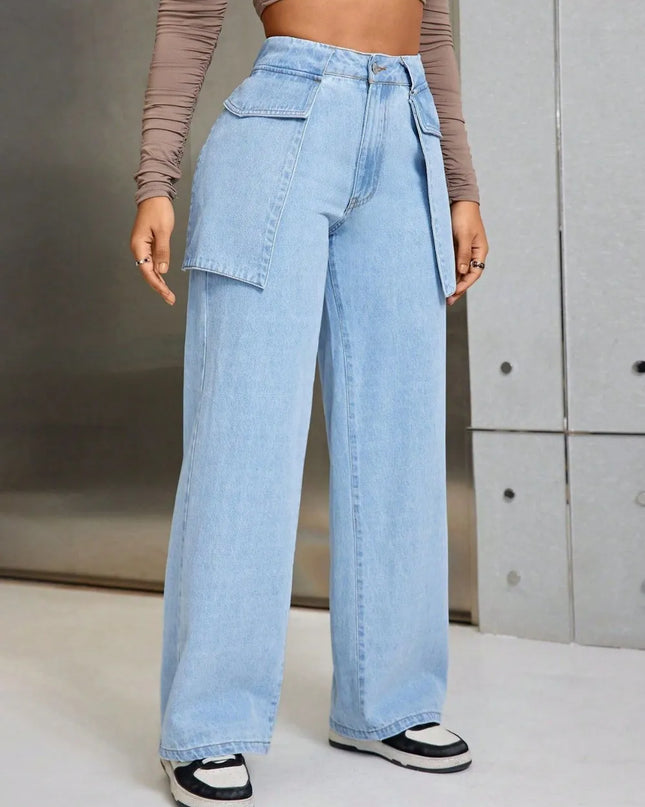 Wide Leg Jeans with Pockets