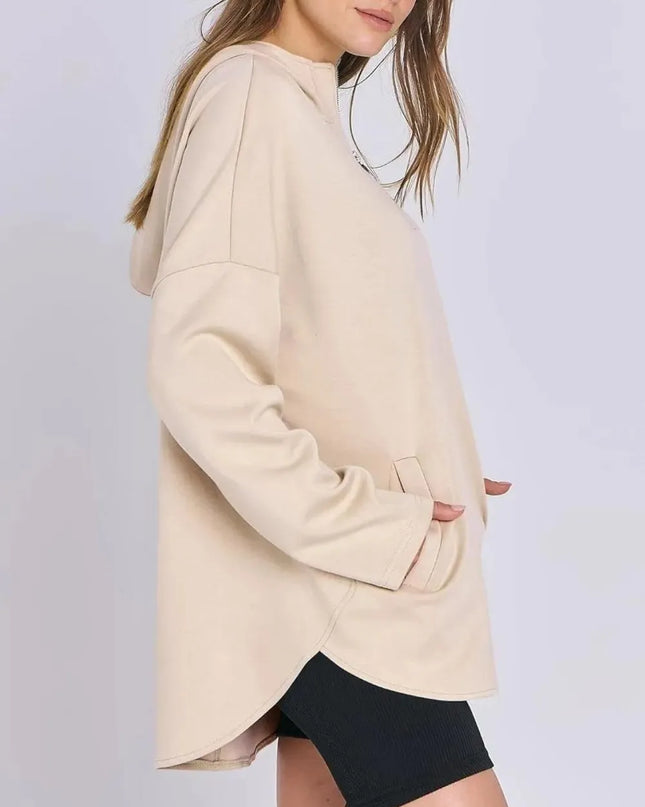 Quarter Zip Long Sleeve Hoodie