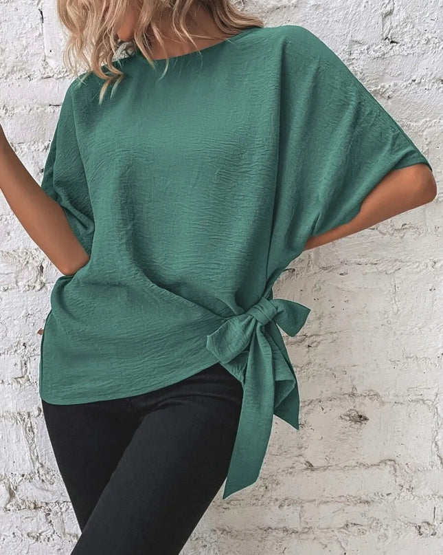Knotted Half Sleeve Blouse