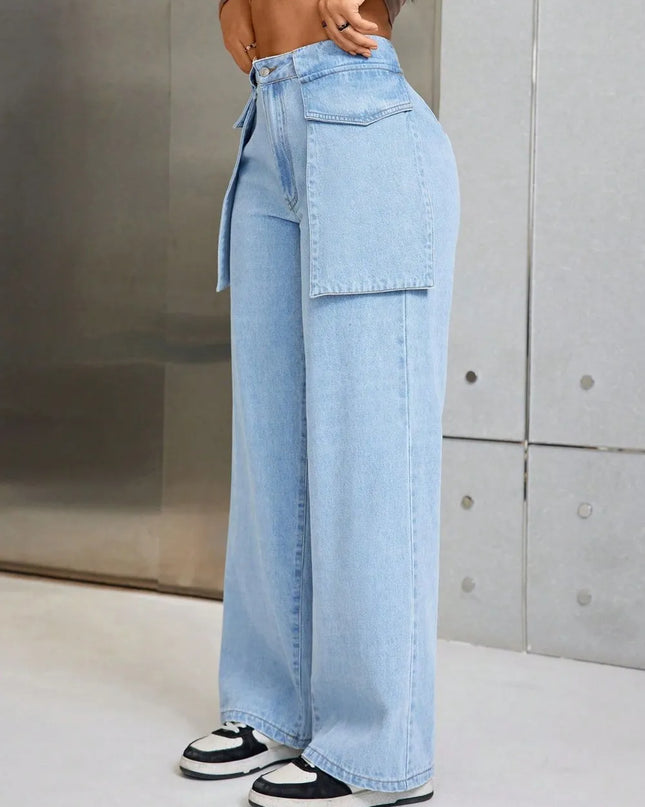 Wide Leg Jeans with Pockets