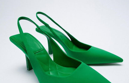 Summer Woman Heeled Sandals Female Sandals Ladies Pumps Women High Heels Slingback Black Red Green Shoes on Heels