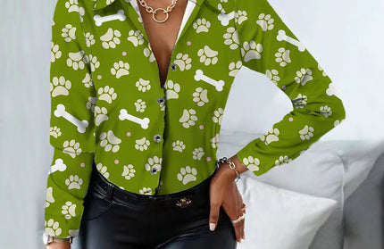 Cow Pattern Button-Up Shirt