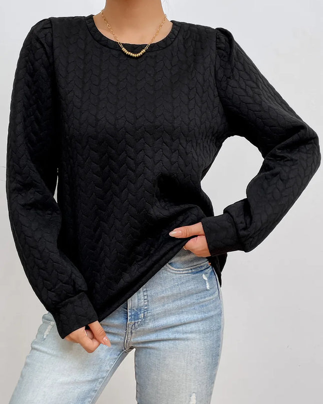 Texture Long Sleeve Sweater