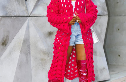 Knitted Twist Crochet Cardigan - Hey Love Boutique