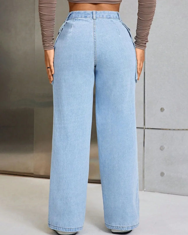 Wide Leg Jeans with Pockets