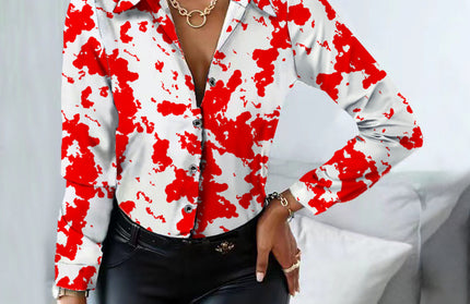 Cow Pattern Button-Up Shirt