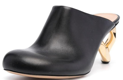 Round toe simple back empty irregular shaped one-leg lazy slippers trendy