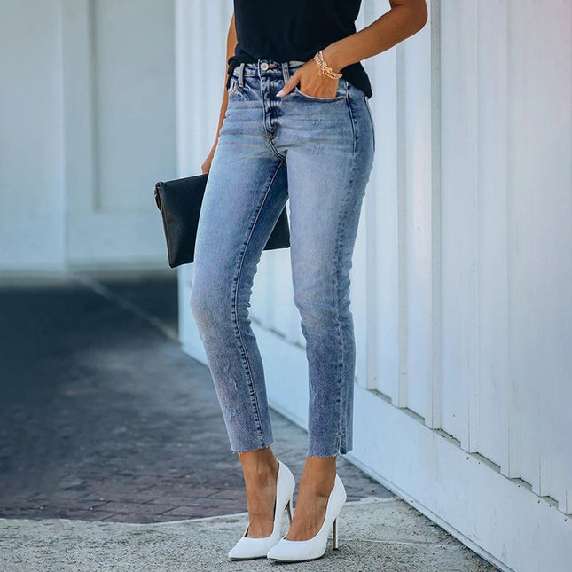 Trend Pants for Women Slim Fit Fashion High Waist Stretch Streetwear Vintage Casual Women's Jeans - Hey Love Boutique