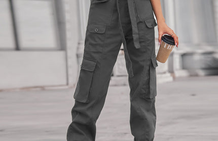 New Washed Denim Multi Pocket Heavy Casual Overalls Trousers - Hey Love Boutique