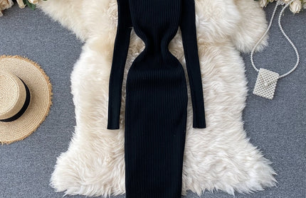 Sexy Turtleneck Knitted Bodycon Dress