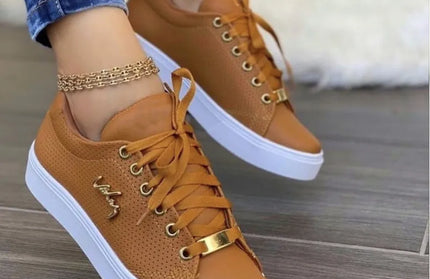 Round Toe Lace Up Sneakers