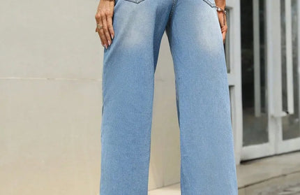Mid Rise Wide Leg Jeans