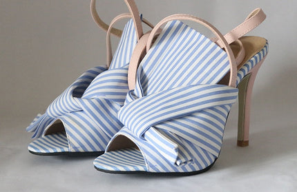 Bow Tie Striped High Heels