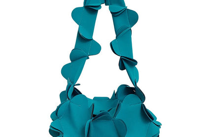 Mori soft girl fashion three-dimensional petal bag ins ladies one-shoulder underarm bag pu