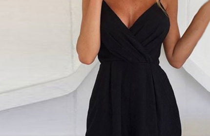 Summer Women V-Neck Rompers Sexy Club Solid Elegant Bodycon Jumpsuit Playsuit Romper