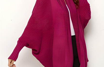Open Front Batwing Sleeve Cardigan