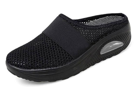 Open-Toe Chunky Heel Half Sneakers