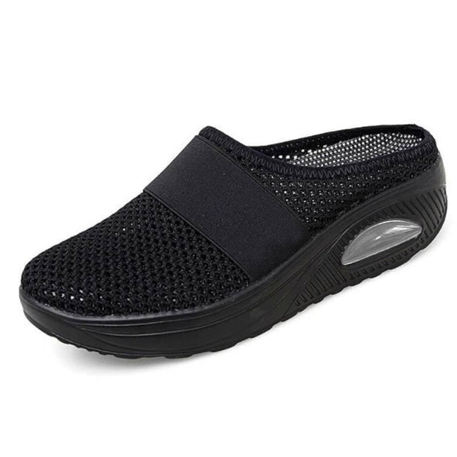 Open-Toe Chunky Heel Half Sneakers