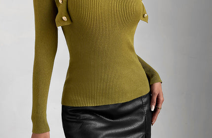 Ruffle Knitwear Solid Sweater - Hey Love Boutique