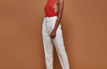 Casual Belted Straight Leg Pants