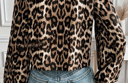Tied Leopard Long Sleeve Shirt