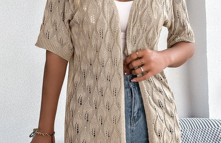 Open Front Short Sleeve Cardigan