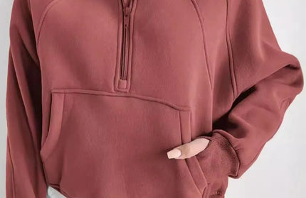 Half Zip Long Sleeve Hoodie