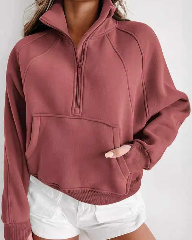 Half Zip Long Sleeve Hoodie