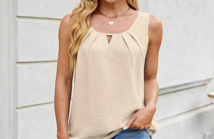 Ruched Scoop Neck Tank Top