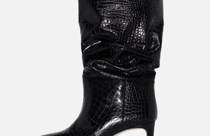 women boots black high heels pointed toe elastic ankle boots heels shoes autumn female sock boots