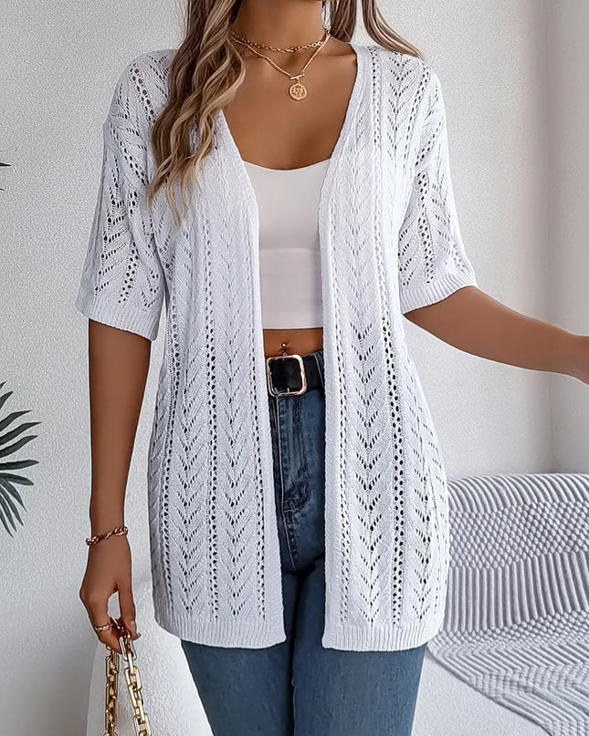 Open Front Half Sleeve Cardigan
