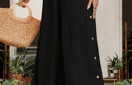 Tied Slit Wide Leg Pants