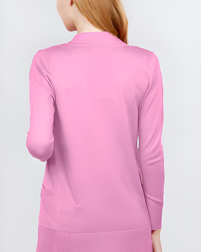 Ribbed Trim Open Front Cardigan - Hey Love Boutique