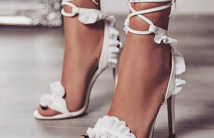 Ruffle Lace Up Cross Bandage