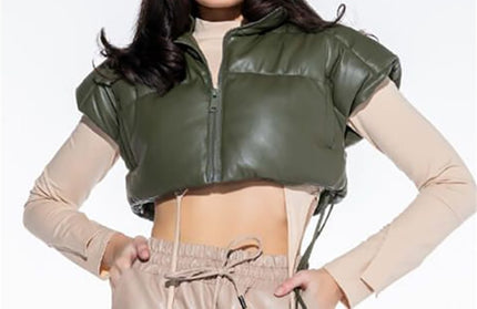 Puffer Vest Cropped Jacket - Hey Love Boutique